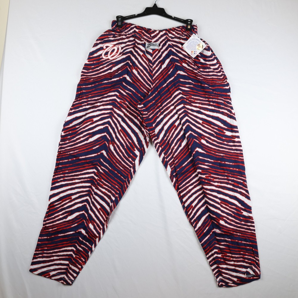 Washington Nationals ZUBAZ Red Navy White Vintage Style Zebra Pants