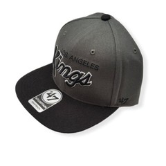 &rsquo;47 Los Angeles Kings Captain Crosstown Script Charcoal Adjustable Snapback Hat