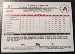2024 Topps Series 2 Baseball Jordan Lawlar Rookie #451 Arizona Diamondbacks