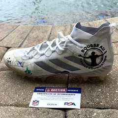 Greg Rousseau GAME WORN / USED 💪 Buffalo Bills 🦬 NFL Cleats 👟 Inc PSA COA 🛡️