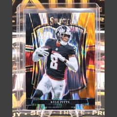 Kyle Pitts 2025 Panini Select Black and Orange Prizm Shock 147 Atlanta Falcons