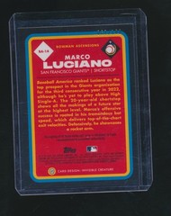 MARCO LUCIANO 2022 BOWMAN CHROME ASCENSIONS REFRACTOR AUTO 067/100 #BA-14