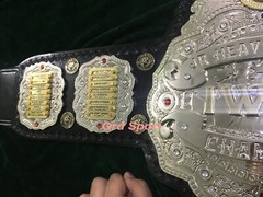 IWGP JR Heavyweight Wrestling Championship belt 4mm Zinc Silver Plated(3 Layer)