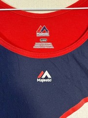 Majestic Atlanta Braves Navy and Red Logo Tank Top Size Large