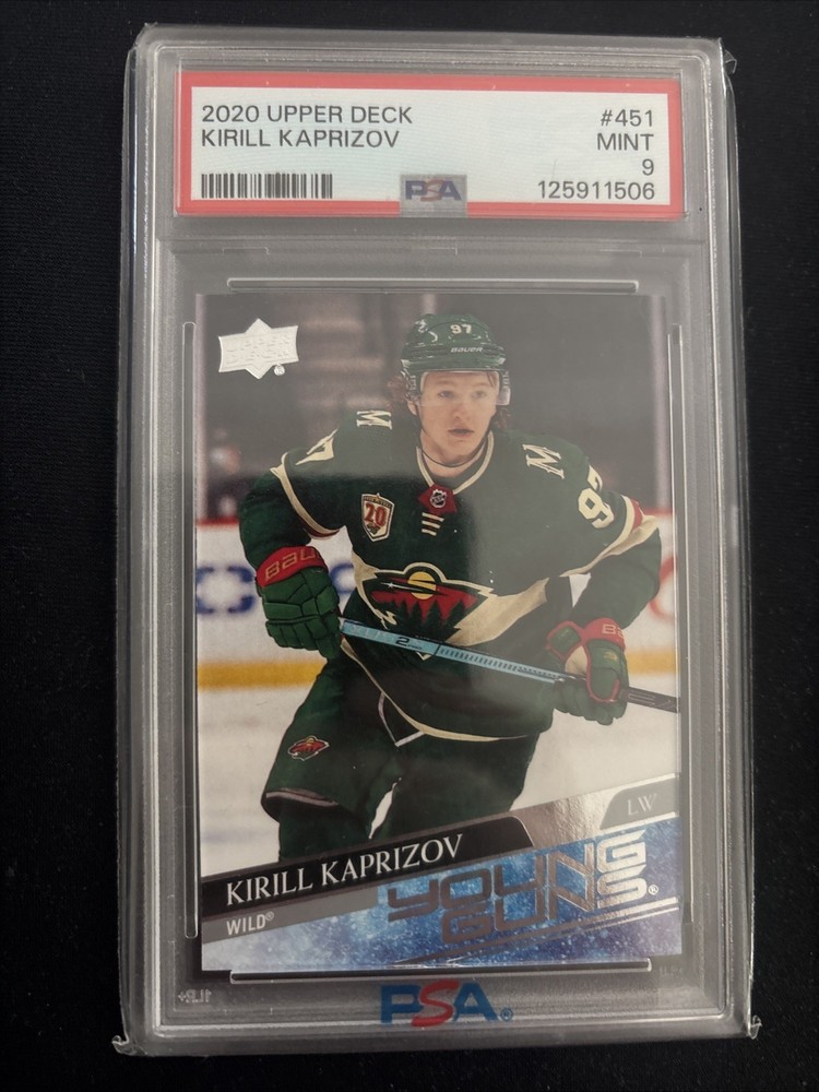 2020-21 Upper Deck Kirill Kaprizov #451 Young Guns Rookie PSA 9 Wild
