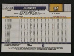 2026 Topps Chrome CC Sabathia Black Refractor Auto /10 Brewers Autograph #CLA-CS