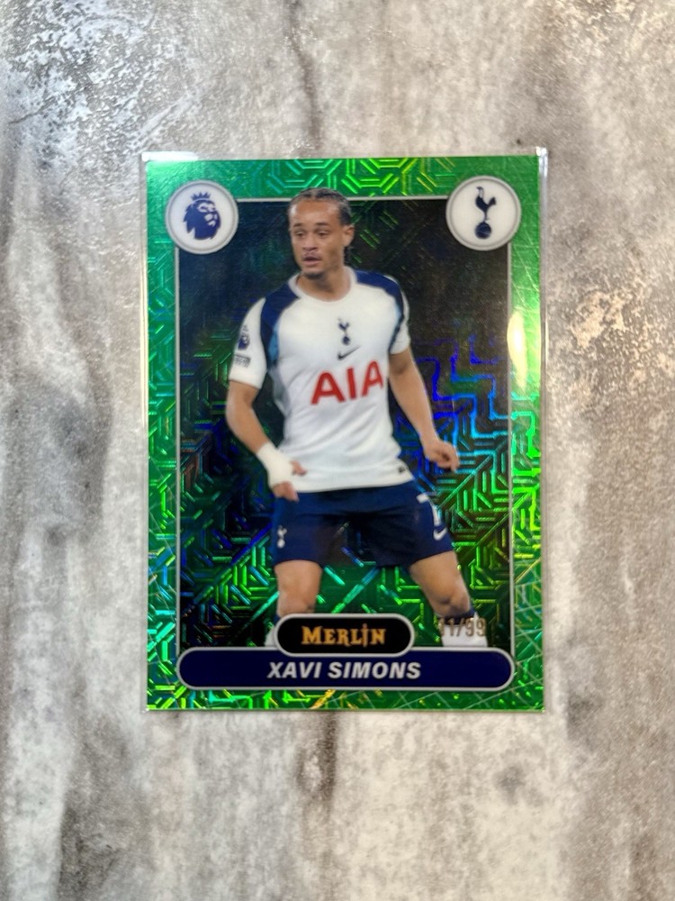 Xavi Simons 2026 Topps Merlin Premier League #171 Green Refractor /99