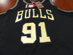MITCHELL & NESS NBA HWC CHICAGO BULLS DENNIS RODMAN BLACK SWINGMAN JERSEY 2XLB