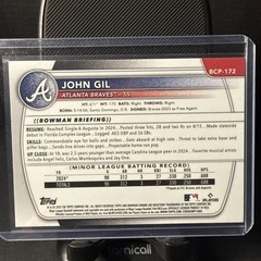 2025 Bowman Chrome – Prospects John Gil #BCP-172 Geometric Refractor /499 (RC)