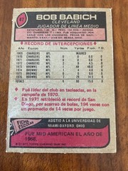 1977 Topps MEXICAN #47 Bob Babich of the Cleveland Browns / Cafes