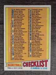 1977-78 Topps White Backs #29 Checklist 1-132 LOW GRADE