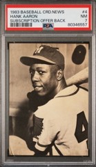 1983 Baseball Card News #4 Hank Aaron HOF Braves PSA 7 NM