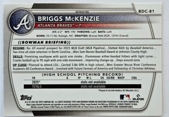 Briggs McKenzie 2025 Bowman Draft Refractor 1st Bowman #BDC-81 Braves