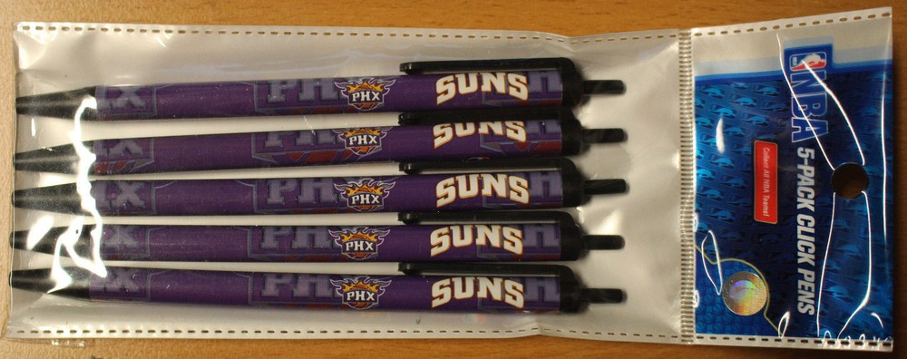 NBA Team Phoenix Suns – (5) Click Pens – Black Ink Official Licensed