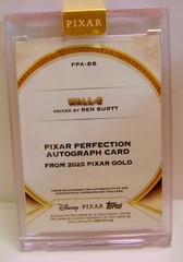 WALL-E BEN BURTT AUTO #52 /100 AUTO GOLD DISNEY PIXAR GOLD TOPPS 2025