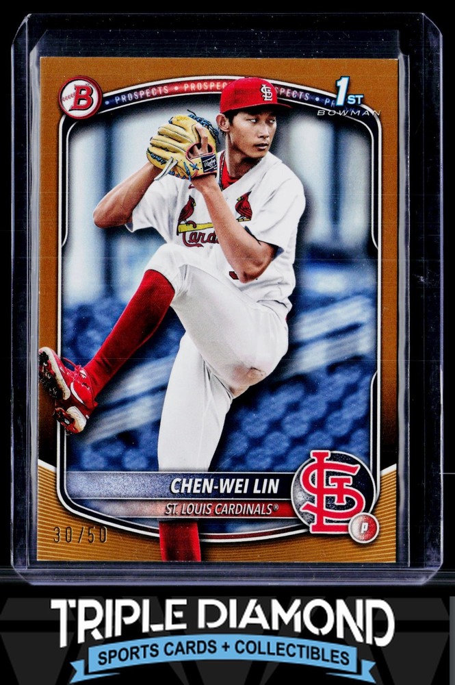 2025 Bowman 1st Chen-Wei Lin Prospects Gold #30/50 Cardinals B723