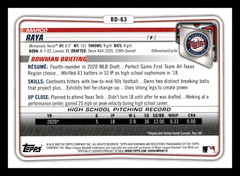 2020 1st Bowman Draft Marco Raya Minnesota Twins #BD-63 Mint