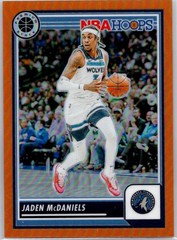 2023-24 Hoops Premium Stock Orange Prizm #128 Jaden McDaniels #/299 Timberwolves