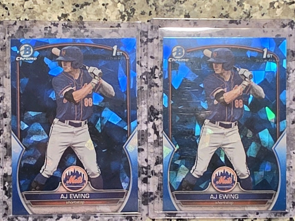2) 2023 Bowman Chrome Draft Sapphire #BDC-152 AJ Ewing 1st RC Mets Rookie