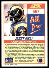 1990 Score Jerry Gray Los Angeles Rams #567
