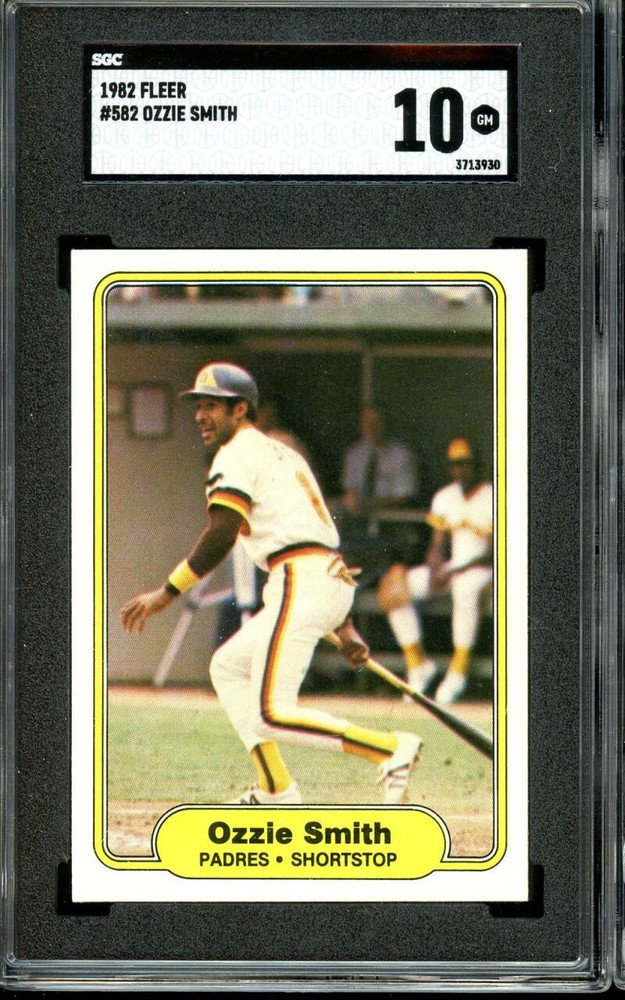 1982 Fleer #582 Ozzie Smith Padres HOF SGC 10 GM Gem Mint