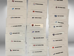 32 x Tall Sports Card Team Dividers with 32 NFL Teams Logos