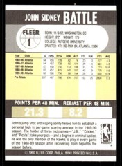 John Battle 1990 Fleer #1 Atlanta Hawks