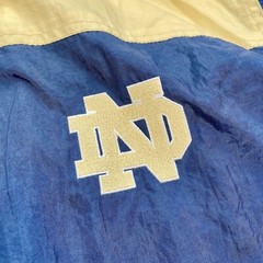 [XL] VTG CHAMPION NOTRE DAME BOMBER DOUBLED LAYER IRISH JACKET BLUE Spell Out