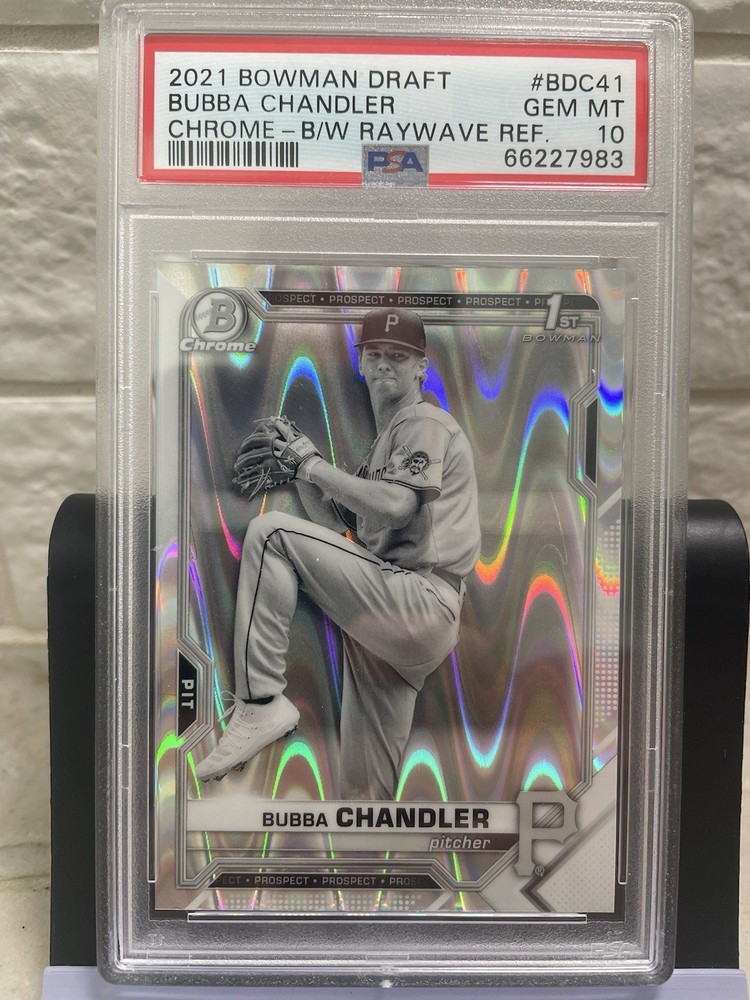 2021 Bowman Draft Chrome 1st Bubba Chandler BDC-41 Black & White RayWave PSA 10