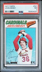 1977 Topps #541 – JOHN DENNY – PSA 7 – Near Mint !!