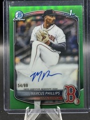 2025 Bowman Draft Marcus Phillips 1st Bowman Auto Green Refractor /99 Red Sox