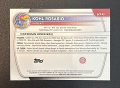 KOHL ROSARIO 2025-26 BOWMAN CHROME #BCP-95 STEEL METAL /100 BOOKEND KANSAS 🏀