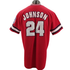 VTG Washington Nationals Nick Johnson Jersey Tru Fan 2000s MLB Stitched Sz L