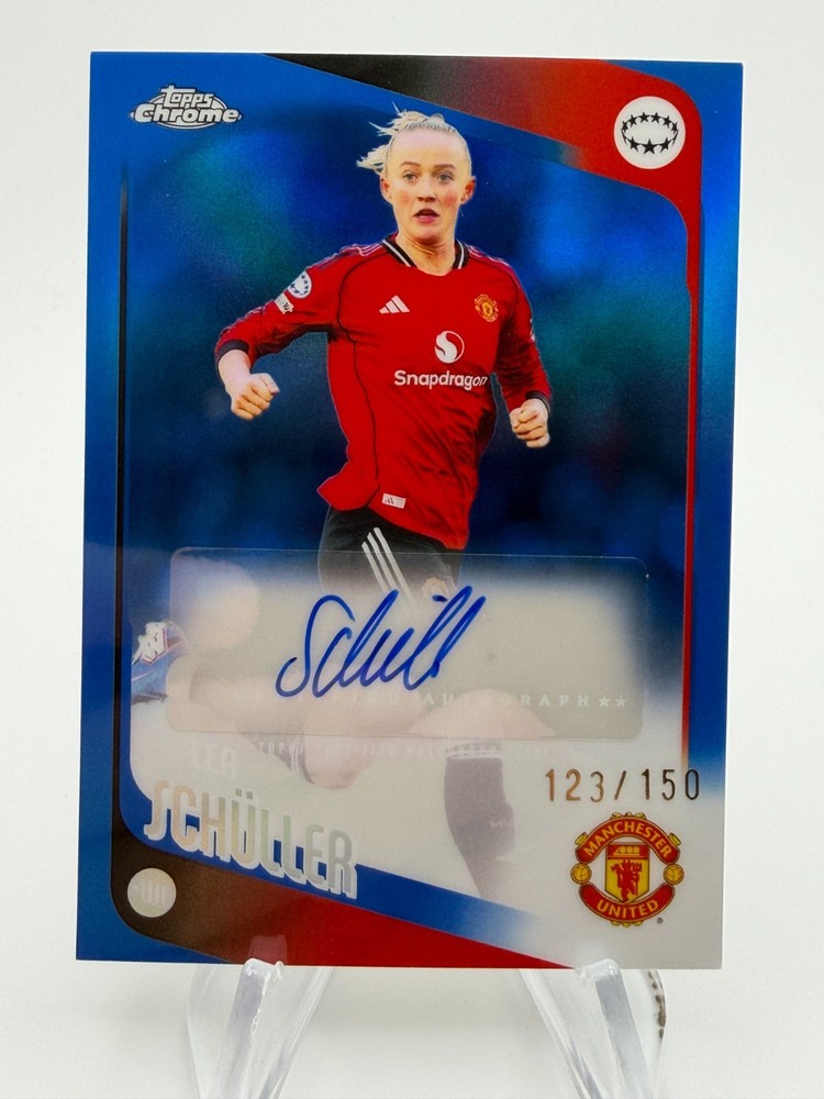 2025-26 Topps Chrome UEFA Women&rsquo;s LEA SCHULLER Blue Refractor Auto /150 #CA-LS