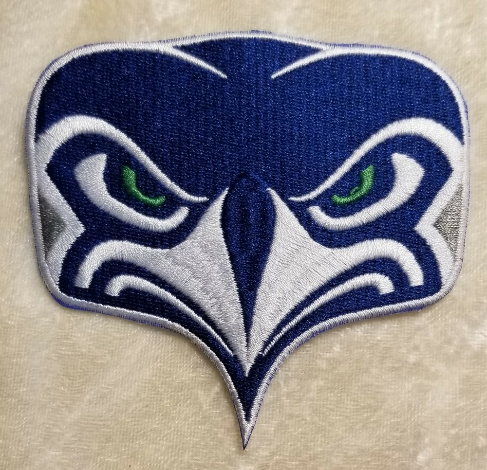 Seattle Seahawks Big 4&Prime; Seahawk Iron On Embroidered Patch ~ FREE Ship