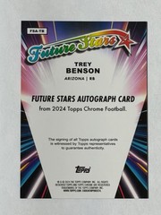 2024 Topps Chrome Future Stars Auto #FSA-TB Trey Benson RC Orange /25 🔥 SSP 🔥