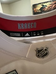 Seattle Kraken Away Jersey First Year Patch Size 50 Matty Beniers. See Pictures