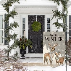 AVOIN colorlife Hello Winter Reindeer Garden Size-12 x 18", Multi