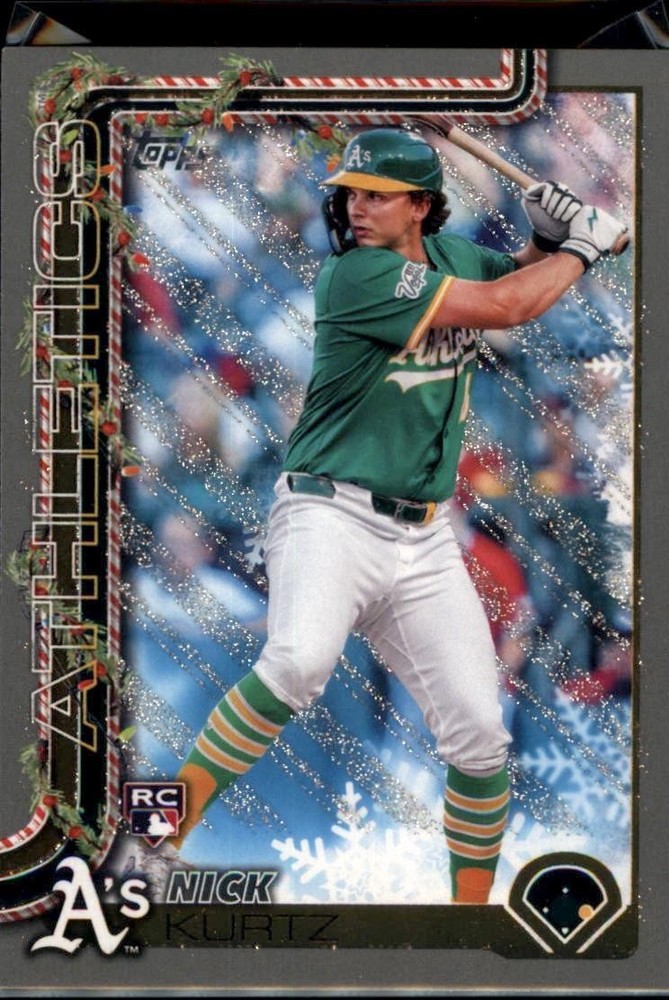 2025 Topps Holiday #H40 Nick Kurtz Silver Glitter Holiday