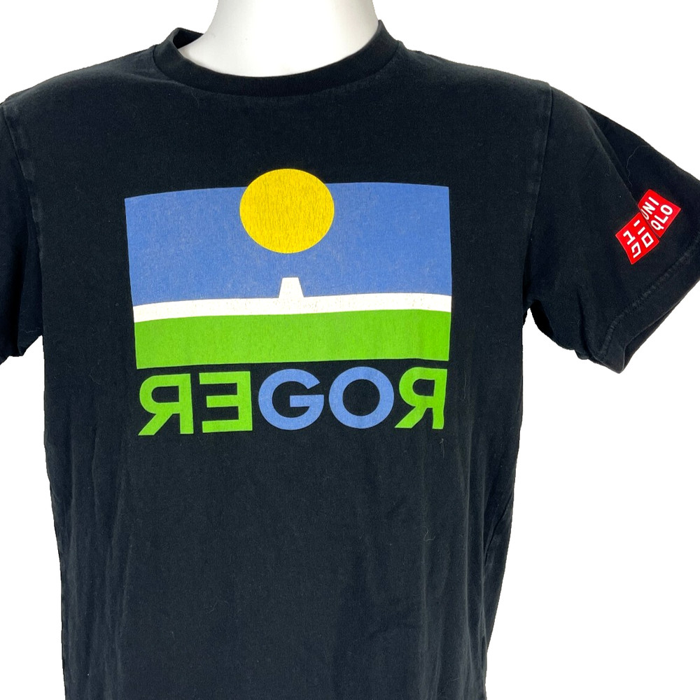 Uniqlo Go Roger Federer Mens T-Shirt size XS 38×24 US Open 2019 NYC Tennis
