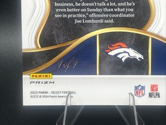 Javonte Williams 2023 Panini Select Club Level Black Dragon Scale 1 of 1