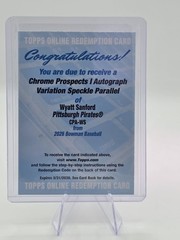2026 Bowman Chrome VARIATION SPECKLE Refractor Wyatt Sanford Auto /299 #CPA-WS