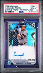 2024 Bowman Baseball Emmanuel Tejada 1st Bowman Chrome Auto Purple 250 PSA 10