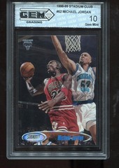 Michael Jordan 1998-99 Stadium Club #62 NBA Chicago Bulls GEM MINT 10