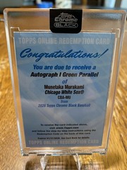 2026 Topps Chrome Black – Autographs Munetaka Murakami #CBA-MU Green Redemption