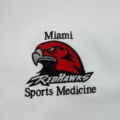 Adidas Miami Redhawks Golf Polo Shirt Mens Large White Solid University