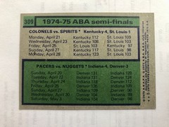 MouseHouse Singles #62: 1975-76 ABA Semi-Finals (#309). High Grade.