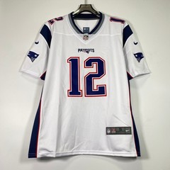Tom Brady #12 Embroidered Jersey, White, Brand New, Sizes S/M/L/XL/2XL/3XL/4XL