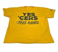 Indiana Pacers YES &lsquo;CERS 2025 Playoffs T-Shirt Gold Men&rsquo;s XL Fruit of the Loom