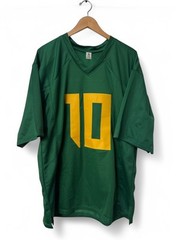 Bo Nix Autographed Signed Football Jersey Beckett Authenticated Green Yellow XL